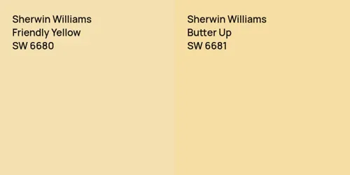 SW 6680 Friendly Yellow vs SW 6681 Butter Up