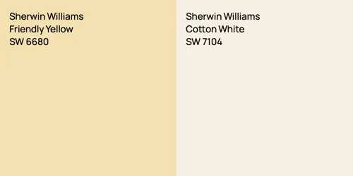 SW 6680 Friendly Yellow vs SW 7104 Cotton White