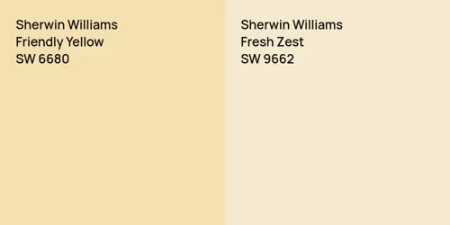 SW 6680 Friendly Yellow vs SW 9662 Fresh Zest