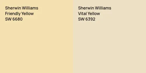 SW 6680 Friendly Yellow vs SW 6392 Vital Yellow