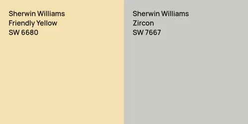 SW 6680 Friendly Yellow vs SW 7667 Zircon