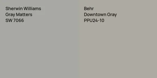 SW 7066 Gray Matters vs PPU24-10 Downtown Gray