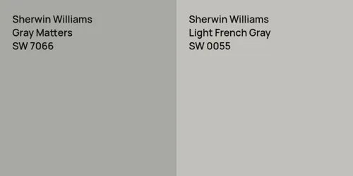 SW 7066 Gray Matters vs SW 0055 Light French Gray