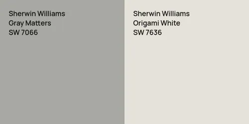 SW 7066 Gray Matters vs SW 7636 Origami White