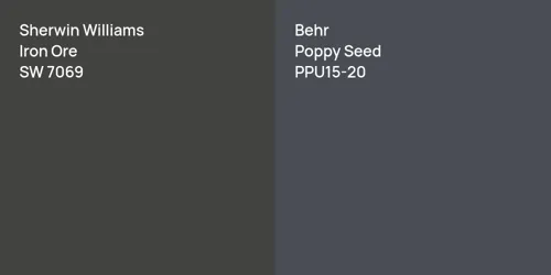 SW 7069 Iron Ore vs PPU15-20 Poppy Seed