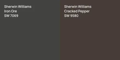 SW 7069 Iron Ore vs SW 9580 Cracked Pepper