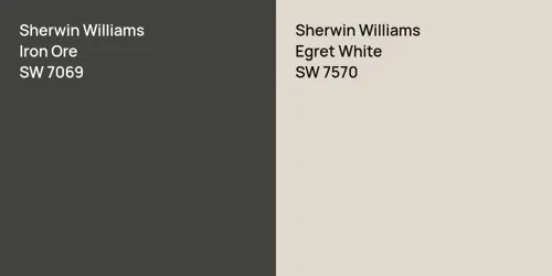 SW 7069 Iron Ore vs SW 7570 Egret White