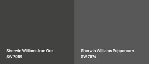 SW 7069 Iron Ore vs SW 7674 Peppercorn