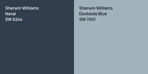 SW 6244 Naval vs SW 7601 Dockside Blue