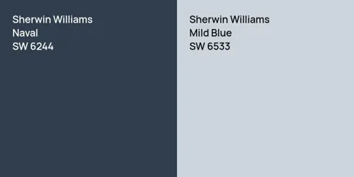 SW 6244 Naval vs SW 6533 Mild Blue