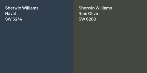 SW 6244 Naval vs SW 6209 Ripe Olive