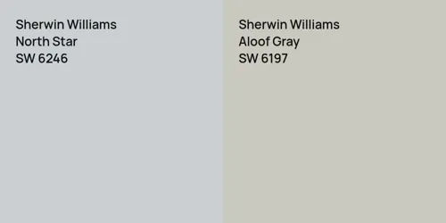 SW 6246 North Star vs SW 6197 Aloof Gray