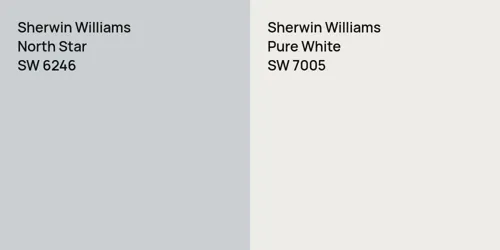 SW 6246 North Star vs SW 7005 Pure White