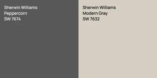 SW 7674 Peppercorn vs SW 7632 Modern Gray