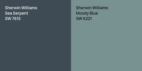 SW 7615 Sea Serpent vs SW 6221 Moody Blue