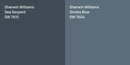 SW 7615 Sea Serpent vs SW 7604 Smoky Blue