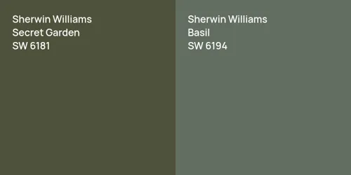 SW 6181 Secret Garden vs SW 6194 Basil