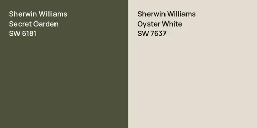 SW 6181 Secret Garden vs SW 7637 Oyster White