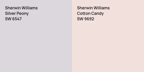 SW 6547 Silver Peony vs SW 9692 Cotton Candy