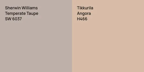 SW 6037 Temperate Taupe vs H466 Angora