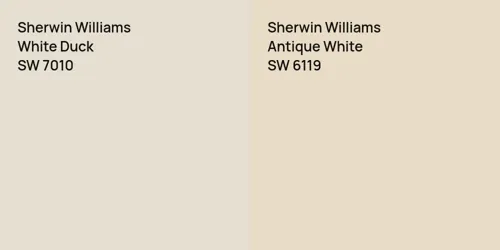 SW 7010 White Duck vs SW 6119 Antique White