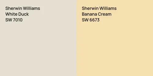 SW 7010 White Duck vs SW 6673 Banana Cream