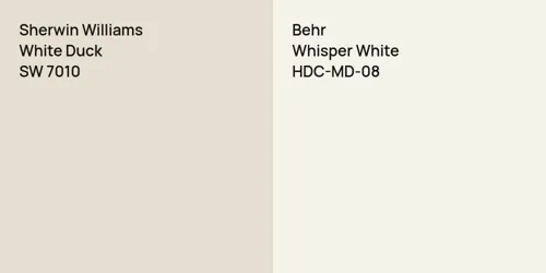 SW 7010 White Duck vs HDC-MD-08 Whisper White