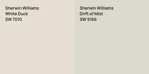 SW 7010 White Duck vs SW 9166 Drift of Mist