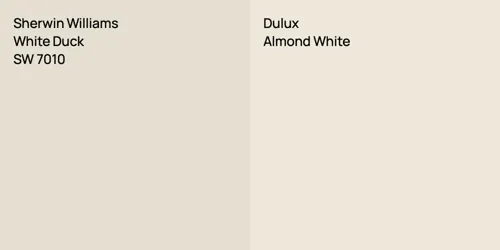 SW 7010 White Duck vs  Almond White