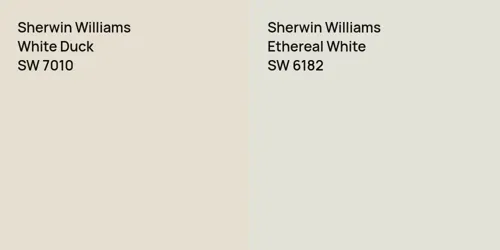 SW 7010 White Duck vs SW 6182 Ethereal White