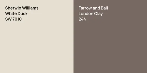 SW 7010 White Duck vs 244 London Clay