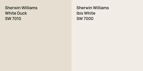 SW 7010 White Duck vs SW 7000 Ibis White