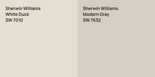 SW 7010 White Duck vs SW 7632 Modern Gray