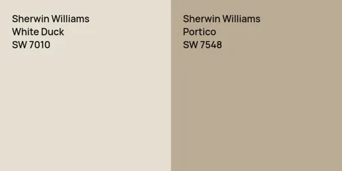 SW 7010 White Duck vs SW 7548 Portico