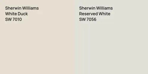 SW 7010 White Duck vs SW 7056 Reserved White