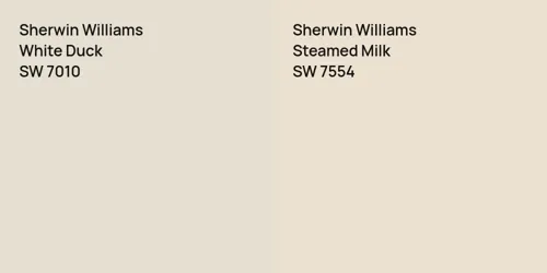 SW 7010 White Duck vs SW 7554 Steamed Milk