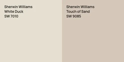 SW 7010 White Duck vs SW 9085 Touch of Sand