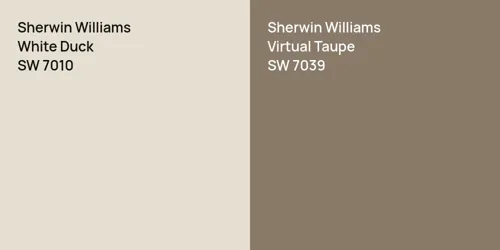 SW 7010 White Duck vs SW 7039 Virtual Taupe