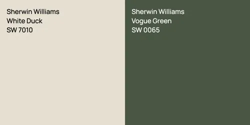 SW 7010 White Duck vs SW 0065 Vogue Green