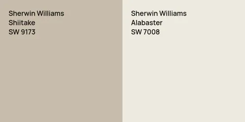 SW 9173 Shiitake vs SW 7008 Alabaster