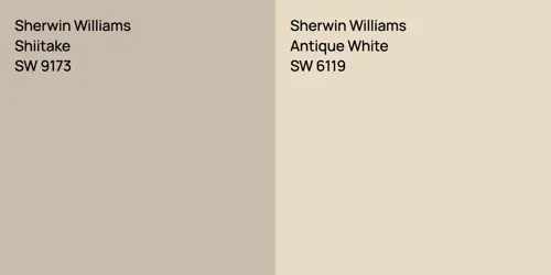 SW 9173 Shiitake vs SW 6119 Antique White