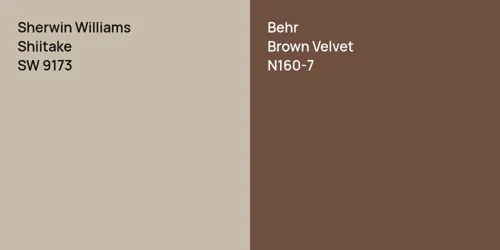 SW 9173 Shiitake vs N160-7 Brown Velvet