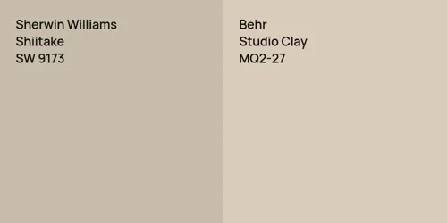 SW 9173 Shiitake vs MQ2-27 Studio Clay