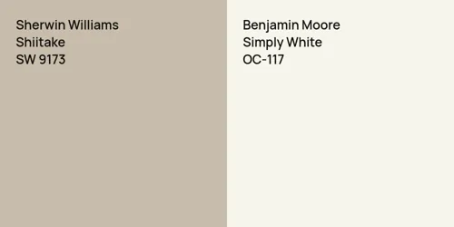 SW 9173 Shiitake vs OC-117 Simply White