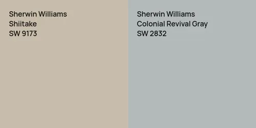 SW 9173 Shiitake vs SW 2832 Colonial Revival Gray