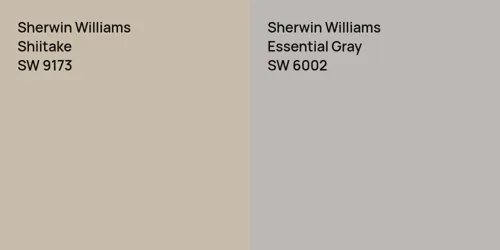 SW 9173 Shiitake vs SW 6002 Essential Gray