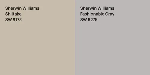 SW 9173 Shiitake vs SW 6275 Fashionable Gray