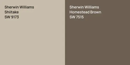 SW 9173 Shiitake vs SW 7515 Homestead Brown