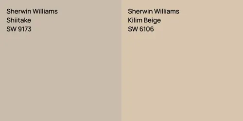 SW 9173 Shiitake vs SW 6106 Kilim Beige