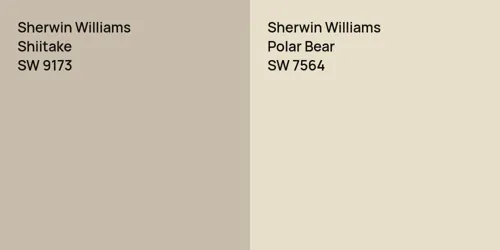 SW 9173 Shiitake vs SW 7564 Polar Bear